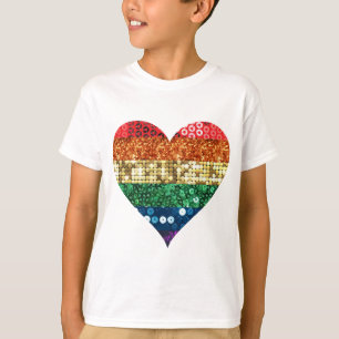 Camiseta coração do arco-íris do lgbt