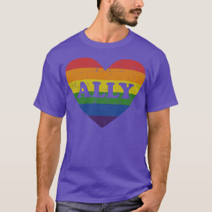 Camiseta Coração do arco-íris para gay LGBT e supo lésbica