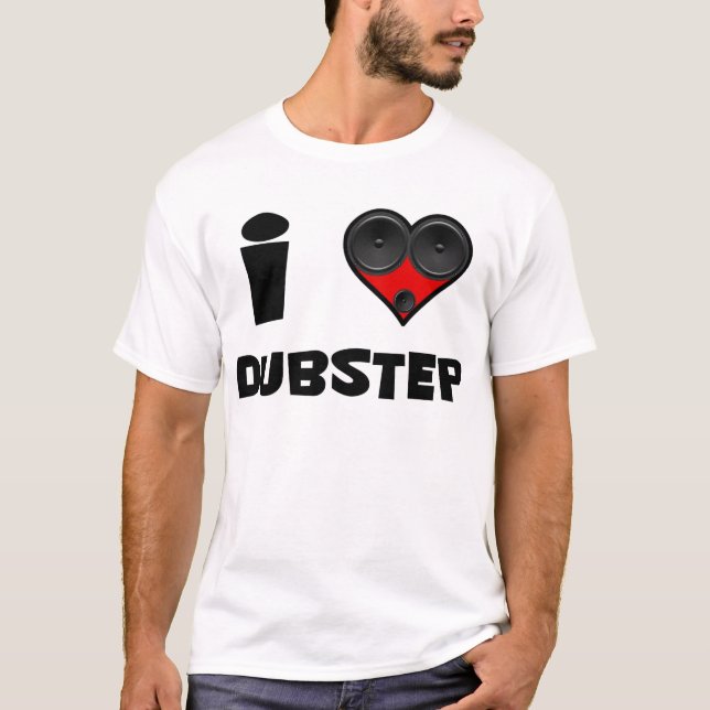 Camiseta coração do auto-falante do dubstep (Frente)