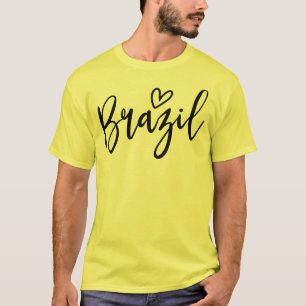 Camiseta Coração do Brasil Amor das Mulheres Brasileiras