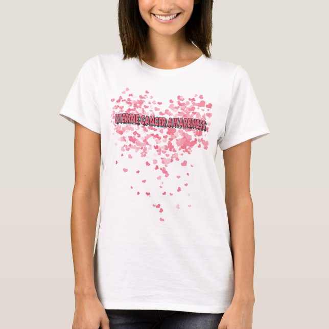 Camiseta coração do cancer uterino (Frente)