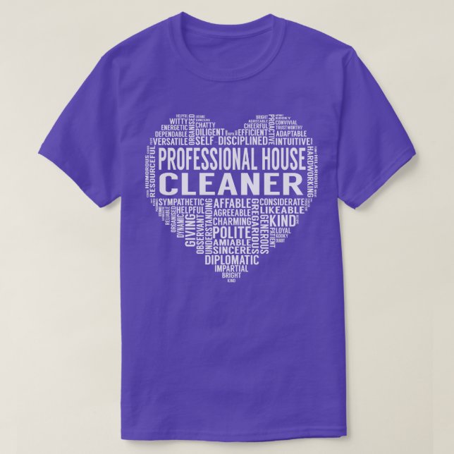 Camiseta Coração do Cleaner da Casa Profissional (Frente do Design)