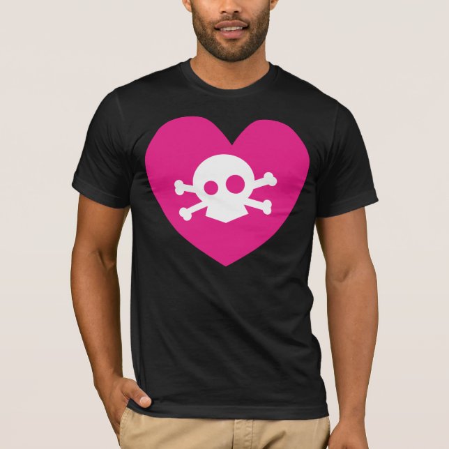 Camiseta coração do crânio (Frente)
