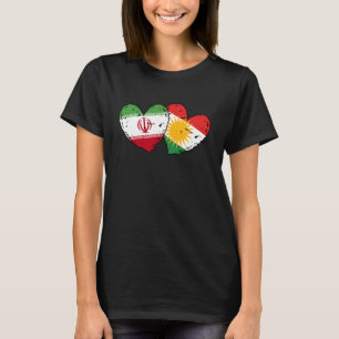 Camiseta Coração do Curdistão Iraniano Bandeira Orgulho Cur