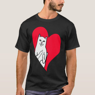 Camiseta Coração do Dia Anti-San-Valentim Gato Gatinhos fo