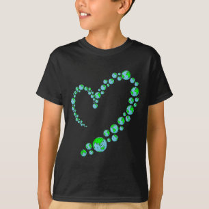 Camiseta Coração do Dia da Terra Salva o Planeta Ambiental