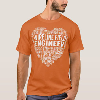 Camiseta Coração do Engenheiro de Campo Wireline