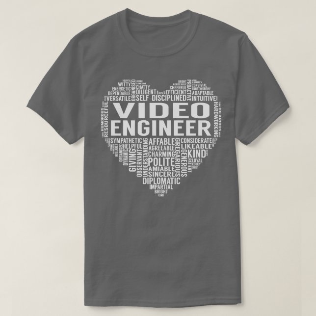 Camiseta Coração do Engenheiro de vídeo (Frente do Design)