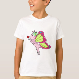 Camiseta Coração do Flor da Borboleta