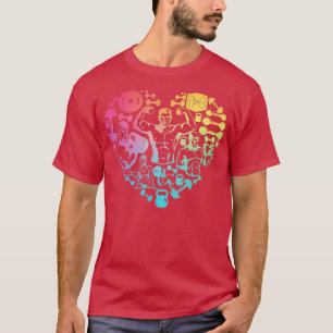 Camiseta Coração do ginásio fino Amor Elevador de peso Corp