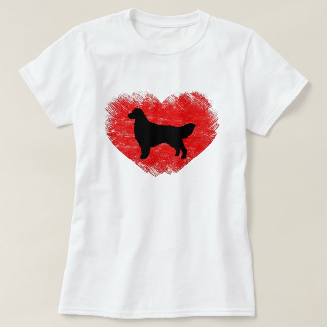 Camiseta Coração do golden retriever (Frente do Design)