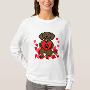 Camiseta Coração do impressão da pata do filhote de
