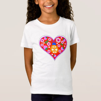 Camiseta coração do joaninha