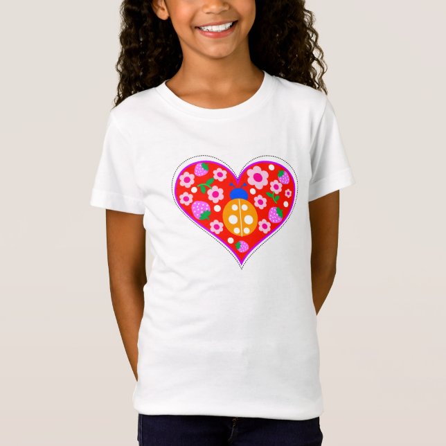 Camiseta coração do joaninha (Frente)