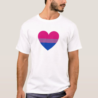 Camiseta Coração do Orgulho Bissexual