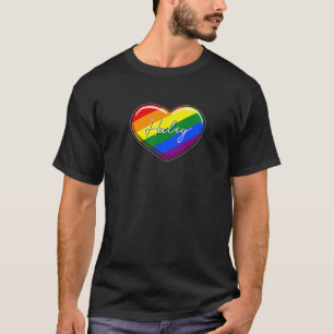 Camiseta Coração do Orgulho LGBT - Primeiro Nome "Haley" -