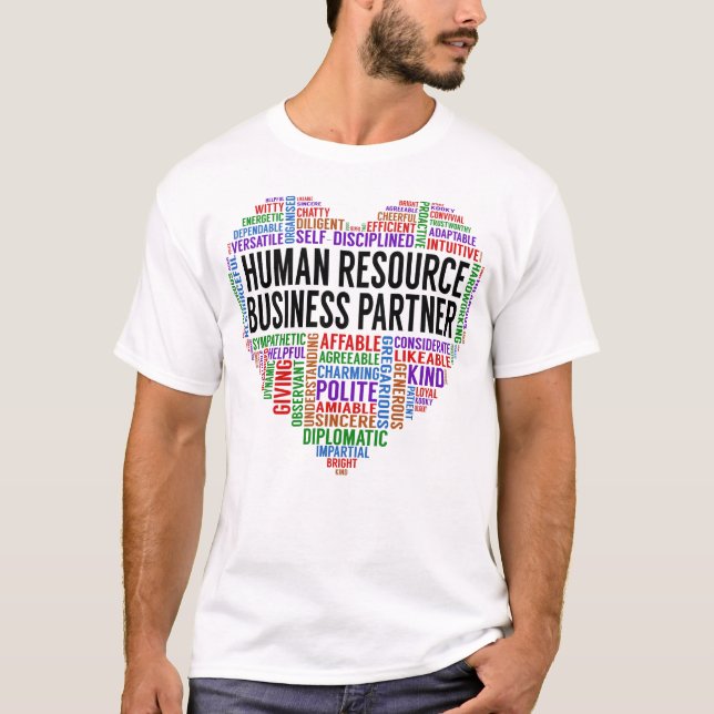 Camiseta Coração do Parceiro Empresarial de Recursos Humano (Frente)