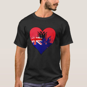 Camiseta Coração do Patrimônio Misturado Albanês e Nova Zel