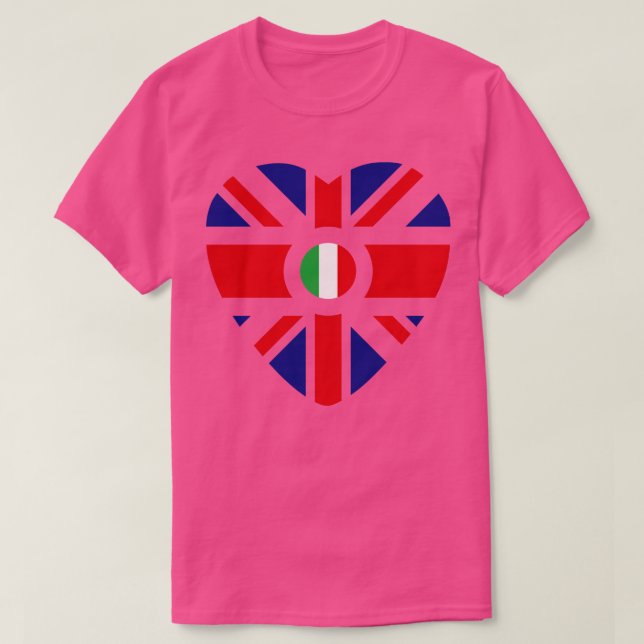 Camiseta Coração do Patrimônio Multinacional Italiano Britâ (Frente do Design)