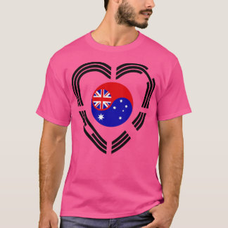 Camiseta Coração do Patriota Multinacional Coreano Australi