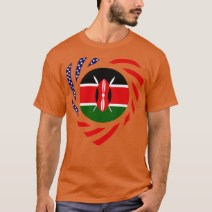 Camiseta Coração do Patriota Multinacional Queniano America