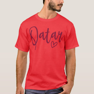 Camiseta Coração do Qatar Mulheres Amam o Qatar