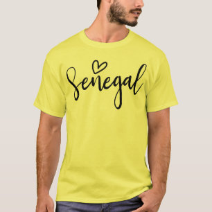 Camiseta Coração do Senegal Mulheres Amam o Senegal