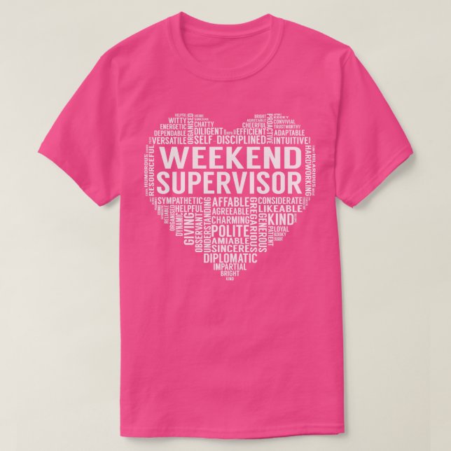 Camiseta Coração do Supervisor de Fim de Semana (Frente do Design)
