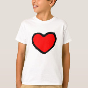 Camiseta Coração do vermelho do Doodle