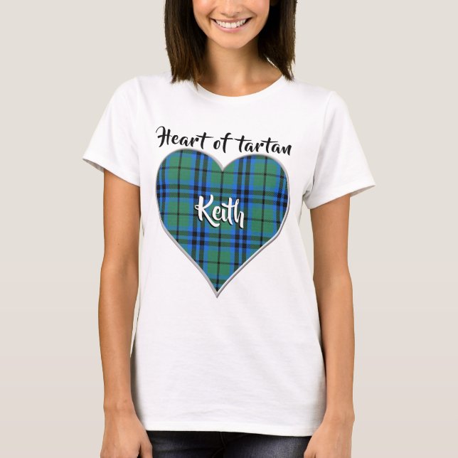 Camiseta Coração do Xadrez do Clã Keith (Frente)