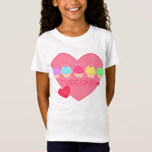 Camiseta Coração dos cupcakes para miúdos
