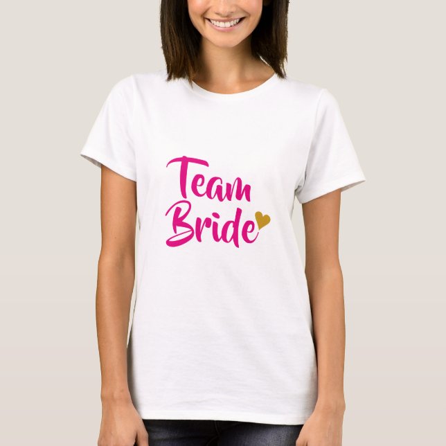 Camiseta Coração Dourada da Equipe Bride (Frente)