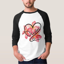 Camiseta Coração e Flores do Doodle Amor