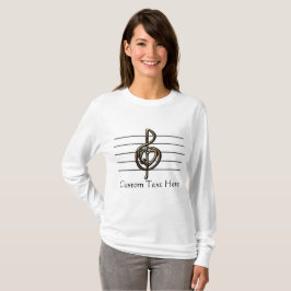 Camiseta Coração e Funcionarios da Clef Treble Music