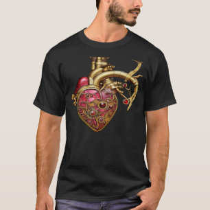 Camiseta Coração e Lágrimas Anatômicas Steampunk