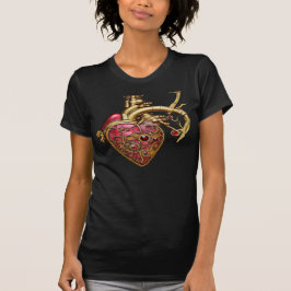 Camiseta Coração e Lágrimas Anatômicas Steampunk