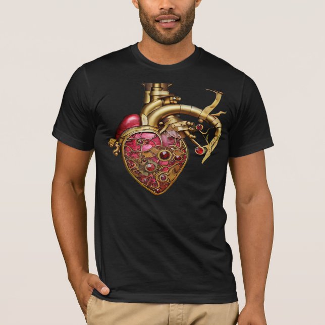 Camiseta Coração e Lágrimas Anatômicas Steampunk (Frente)