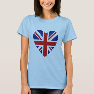 Camiseta Coração e mapa BRITÂNICOS da bandeira