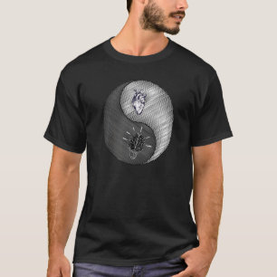 Camiseta Coração e mente yin yang simbolizam opções de vida