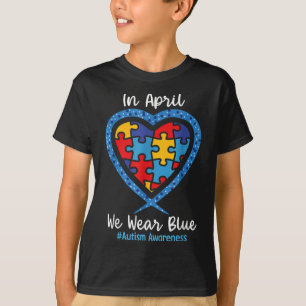 Camiseta Coração Em Abril Vestimos Azul Esperança Fé