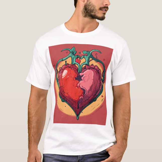 Camiseta Coração em Flor. (Frente)