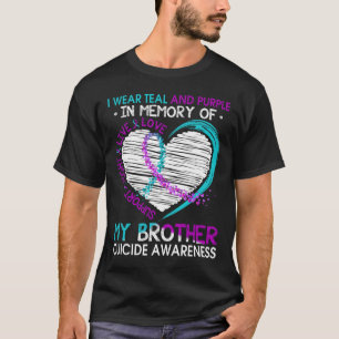 Camiseta Coração Em Memória Do Meu Irmão Sensibilização Par
