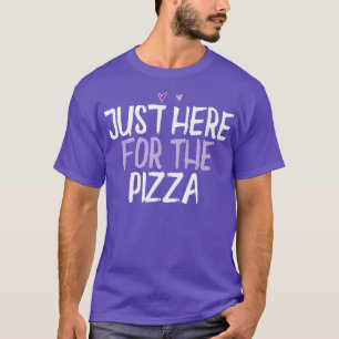 Camiseta Coração Engraçado Aqui Para A Pizza Dizendo