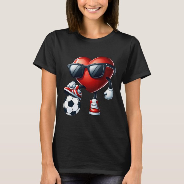 Camiseta Coração Engraçado Jogando Dia de os namorados de F (Frente)