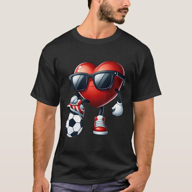 Camiseta Coração Engraçado Jogando Dia de os namorados de F (Frente)