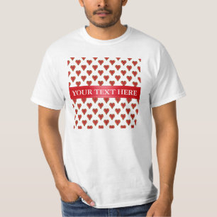 Camiseta Coração Engraçado Padrão de ouro vermelho + seu tr