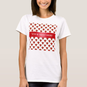 Camiseta Coração Engraçado Padrão de ouro vermelho + seu tr