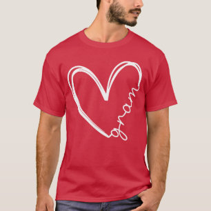 Camiseta Coração engraçado para vovó Dia das Mães Mulheres