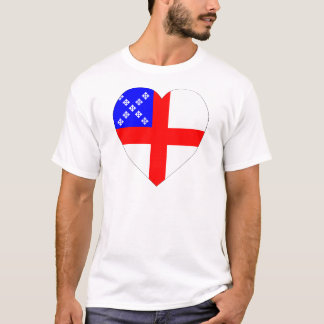 Camiseta Coração episcopal da bandeira