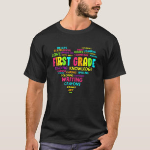 Camiseta Coração Equipe de Primeiro Ano Professor Aluno De